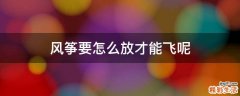 风筝要怎么放才能飞呢