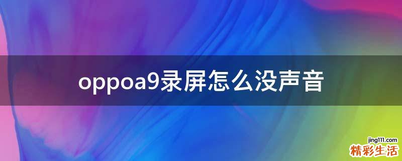 oppoa9录屏怎么没声音