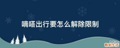 嘀嗒出行要怎么解除限制