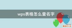 wps表格怎么查名字