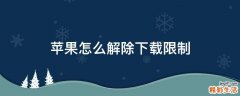 苹果怎么解除下载限制