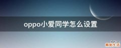 oppo小爱同学怎么设置