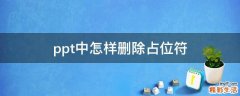ppt中怎样删除占位符