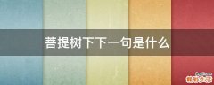 菩提树下下一句是什么