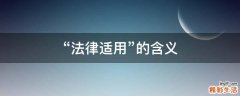 “法律适用”的含义