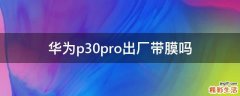 华为p30pro出厂带膜吗