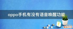 oppo手机有没有语音唤醒功能