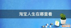 淘宝人生在哪里看