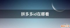 拼多多id在哪看