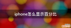iphone怎么显示百分比