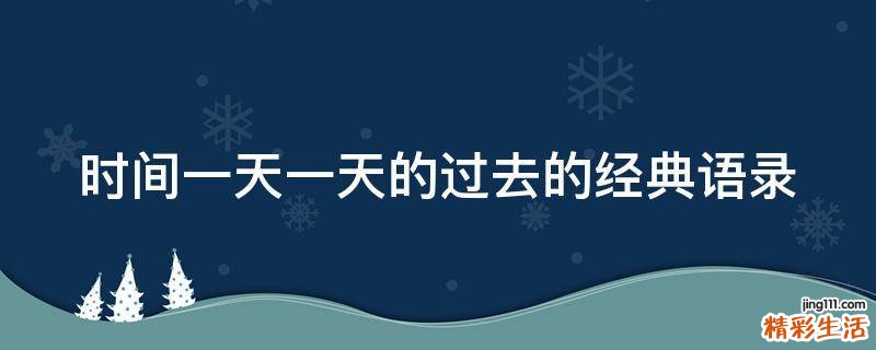 时间一天一天的过去的经典语录