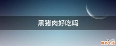 黑猪肉好吃吗