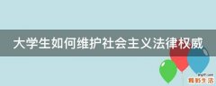 大学生如何维护社会主义法律权威