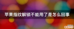 苹果指纹解锁不能用了是怎么回事