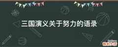 三国演义关于努力的语录