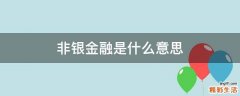 非银金融是什么意思