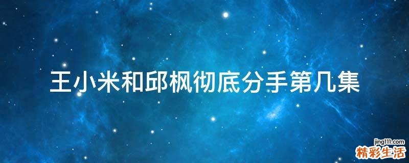 王小米和邱枫彻底分手第几集