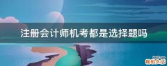 注册会计师机考都是选择题吗