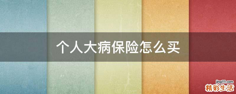个人大病保险怎么买