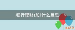 银行理财t加1什么意思