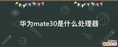 华为mate30是什么处理器
