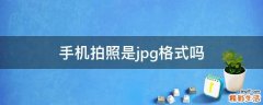 手机拍照是jpg格式吗