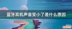 蓝牙耳机声音变小了是什么原因