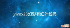 vivox23幻彩有红外线吗