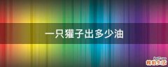 一只獾子出多少油
