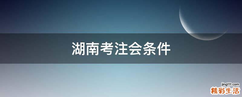 湖南考注会条件