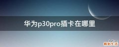 华为p30pro插卡在哪里