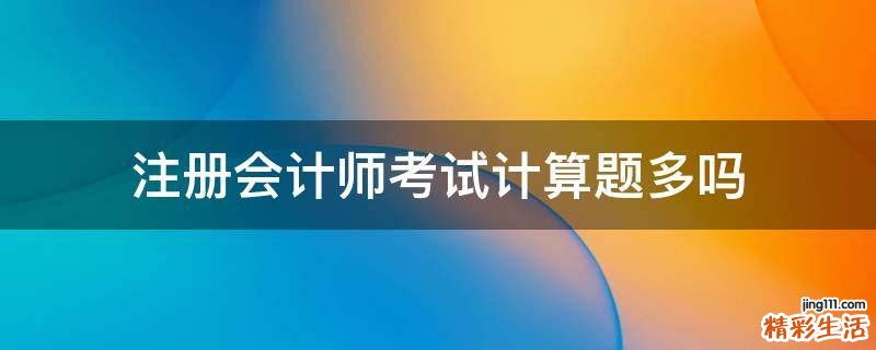 注册会计师考试计算题多吗