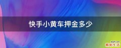 快手小黄车押金多少