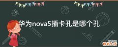 华为nova5插卡孔是哪个孔