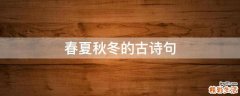 春夏秋冬的古诗句