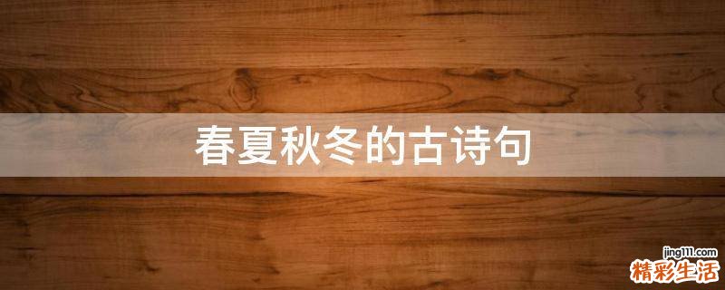 春夏秋冬的古诗句