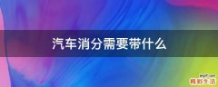 汽车消分需要带什么