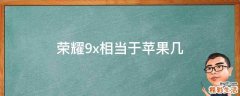 荣耀9x相当于苹果几