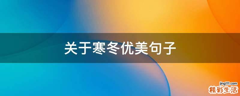 关于寒冬优美句子