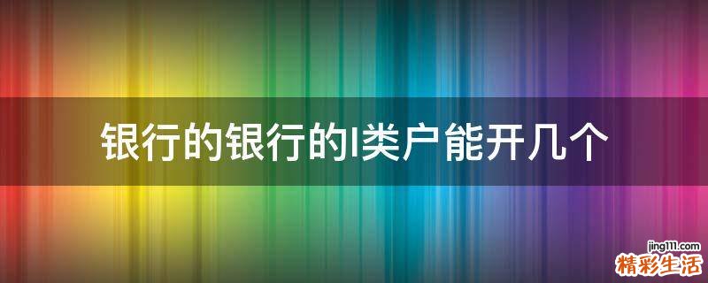 银行的银行的I类户能开几个