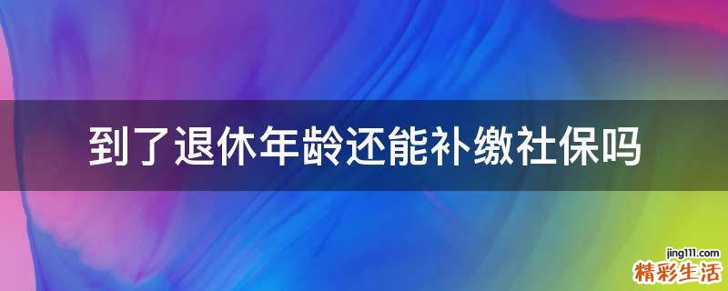 到了退休年龄还能补缴社保吗