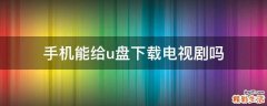 手机能给u盘下载电视剧吗