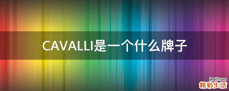 CAVALLI是一个什么牌子
