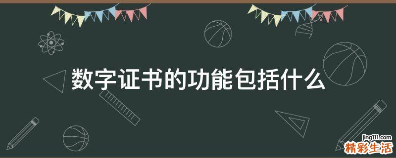 数字证书的功能包括什么