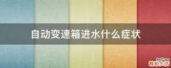 自动变速箱进水什么症状