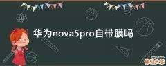 华为nova5pro自带膜吗