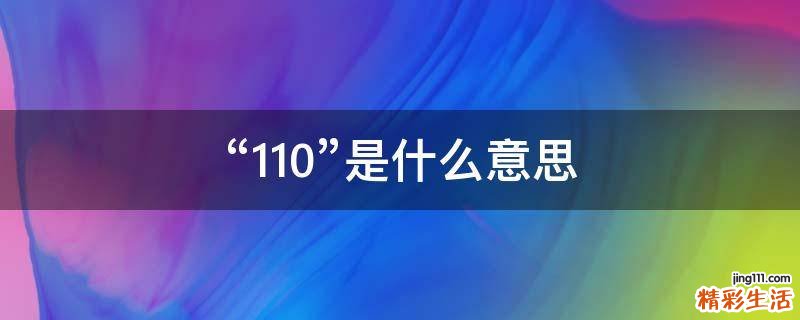 “110”是什么意思