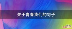 关于青春我们的句子
