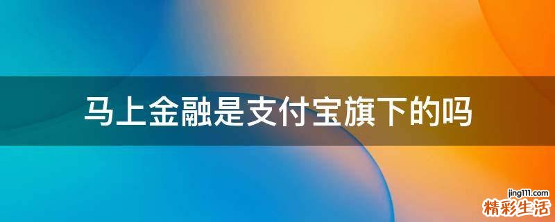马上金融是支付宝旗下的吗