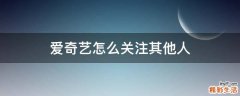爱奇艺怎么关注其他人